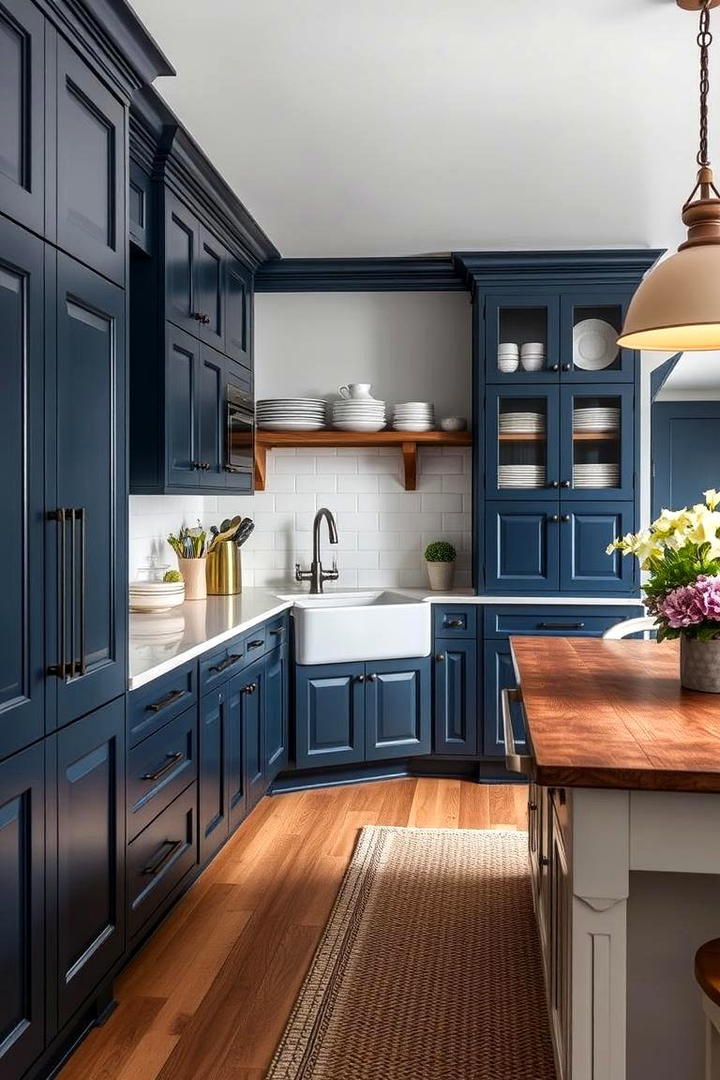 Traditional Farmhouse Warmth - 21 blue farmhouse kitchen cabinets