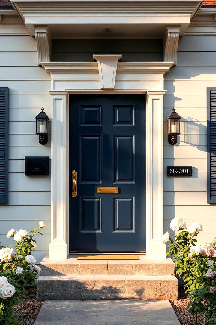 Traditional Warmth - 30 Grey House With Blue Door Ideas