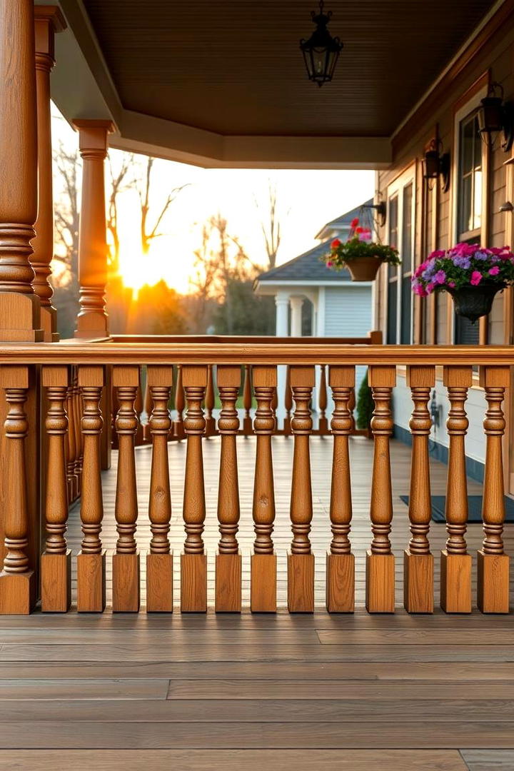 Traditional Wooden Baluster Railing - 21 Deck Railing Ideas