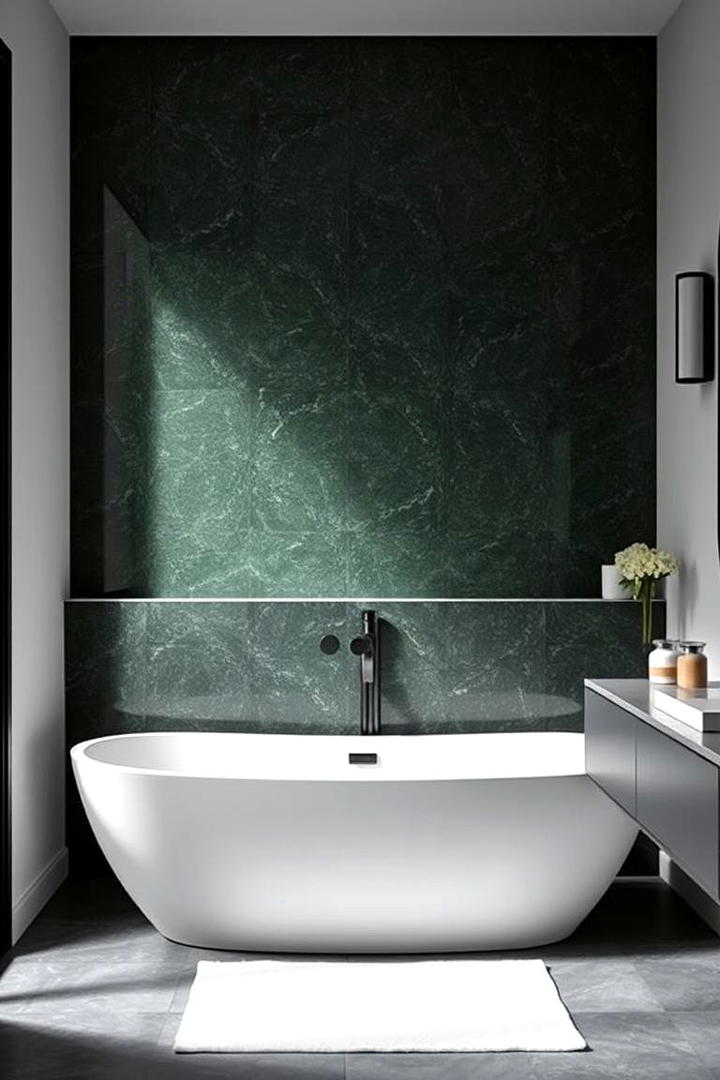 Tranquil Bathroom Green Escape - 21 Dark Green Accent Wall Ideas