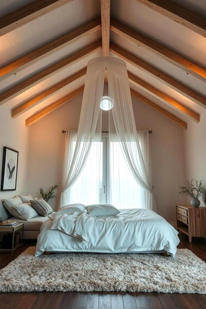 Tranquil Bedroom Sanctuary - 30 Vaulted Ceiling With Beams