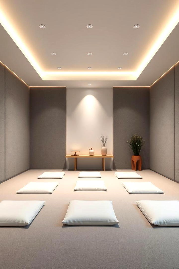 Tranquil Meditation Space - 30 Grey and White House Interior Design Ideas