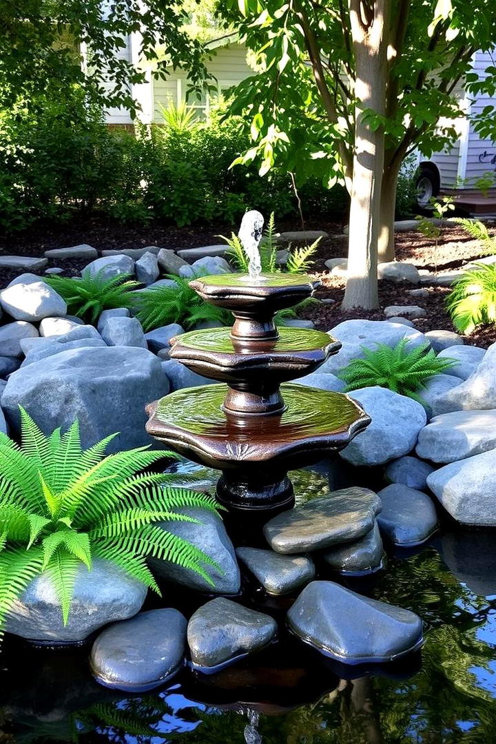 Tranquil Water Feature - 30 Front Yard Landscaping Ideas