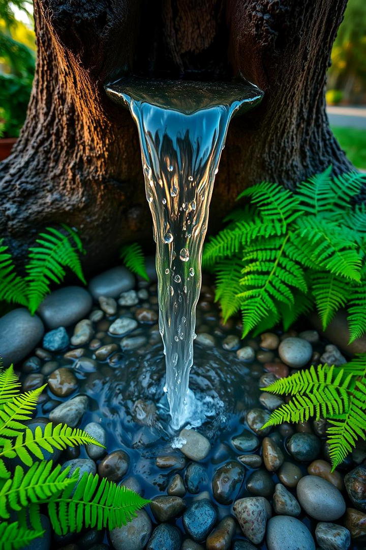 Tranquil Water Fountain - 21 Tree Stump Decorating Ideas