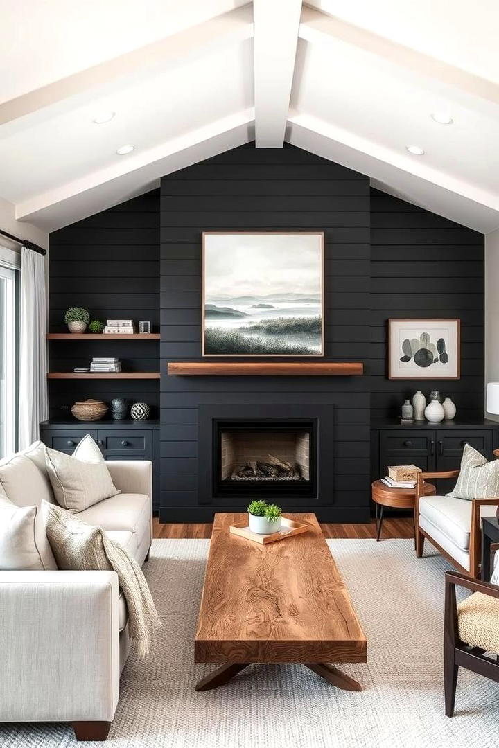Transitional Modernity - 21 Black Shiplap Fireplace Ideas