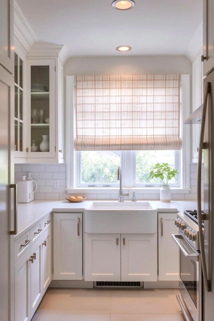 Transitional White Kitchen with Timeless Appeal - 21 Kitchen With White Appliances Ideas