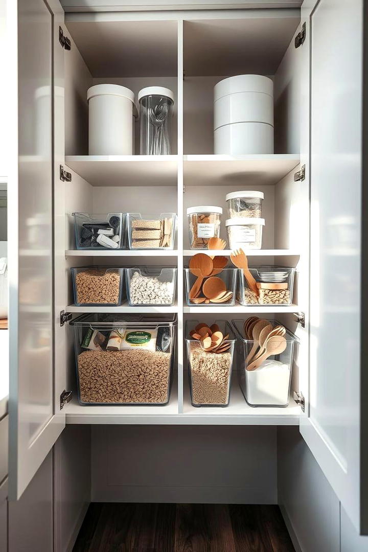 Transparent Storage Containers - 21 Kitchen Cabinet Organization Ideas