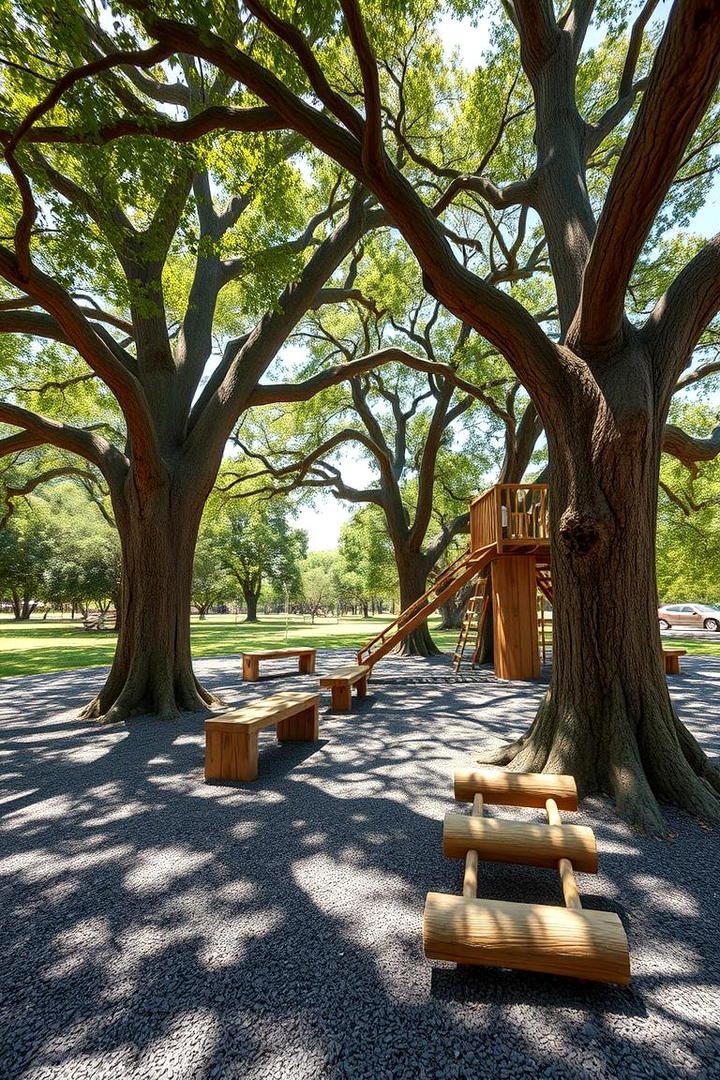 Tree Integrated Play Area - 30 Tree Landscaping Ideas