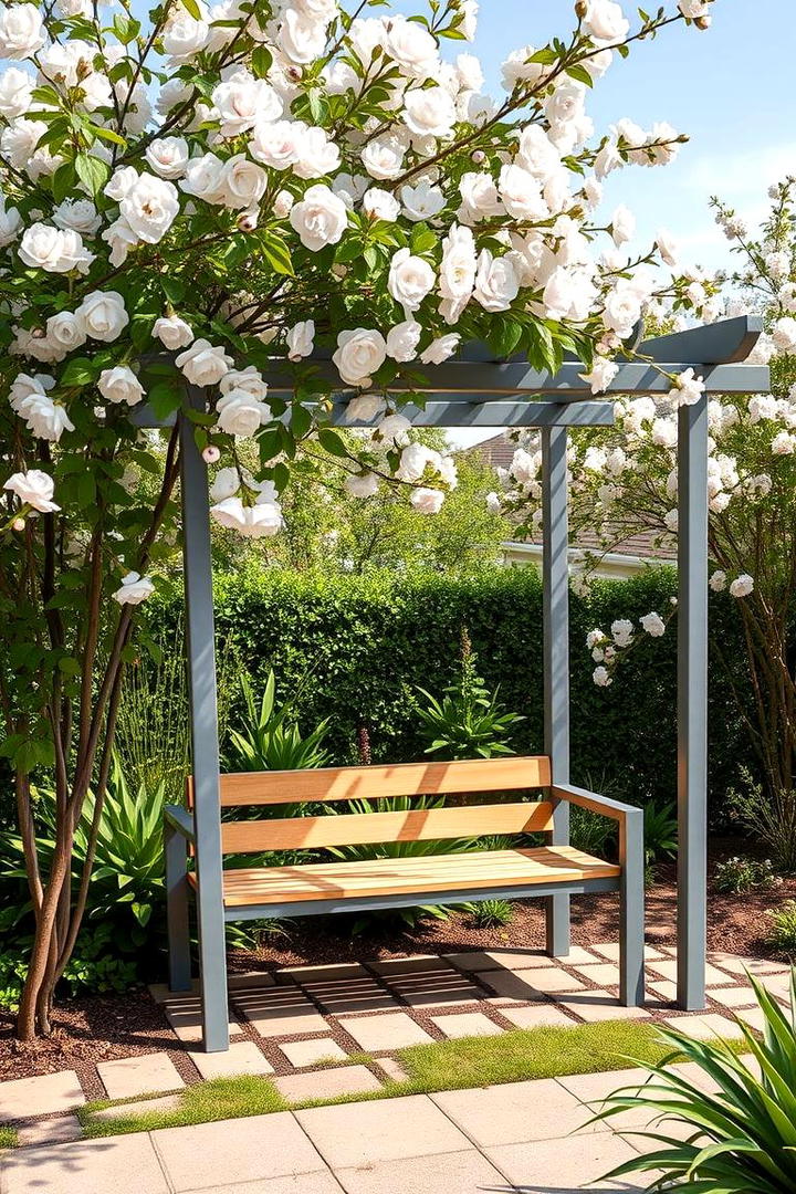 Trellis with Integrated Seating - 21 Garden Trellis Ideas