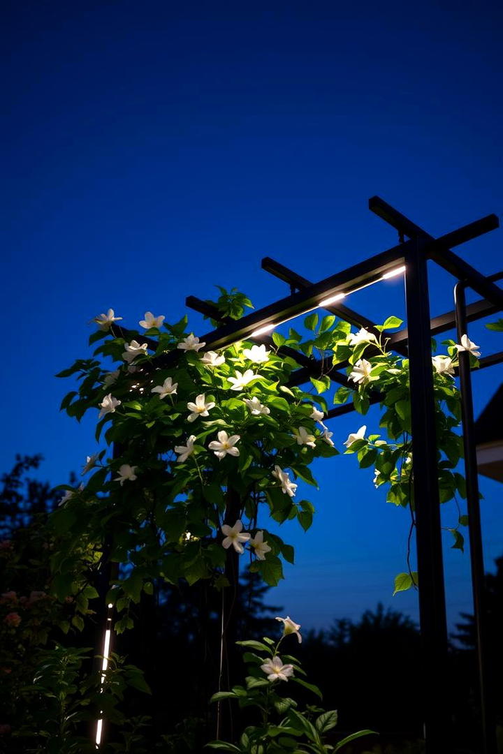 Trellis with Solar Lights - 21 Garden Trellis Ideas