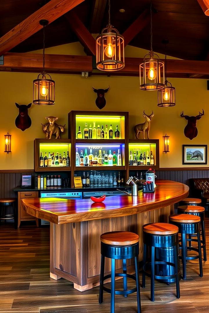 Trophy Room Bar Area - 30 Hunting Trophy Room Ideas