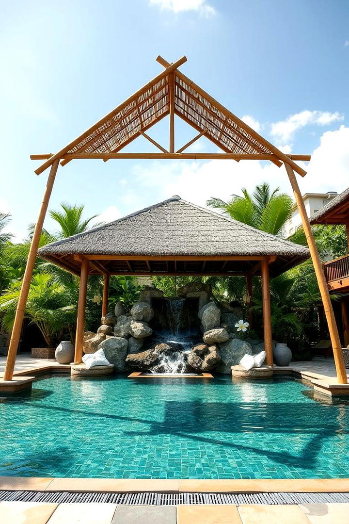 Tropical Bamboo Shades for Natural Warmth - 30 Pool Shade Ideas