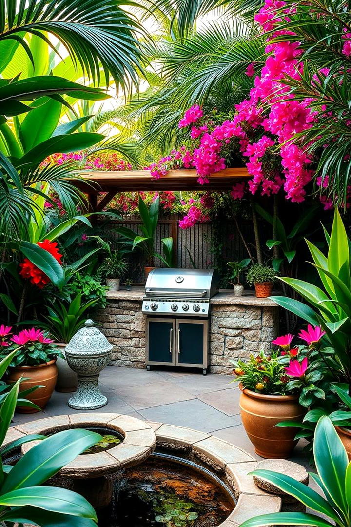 Tropical Garden BBQ Escape - 21 bbq area ideas