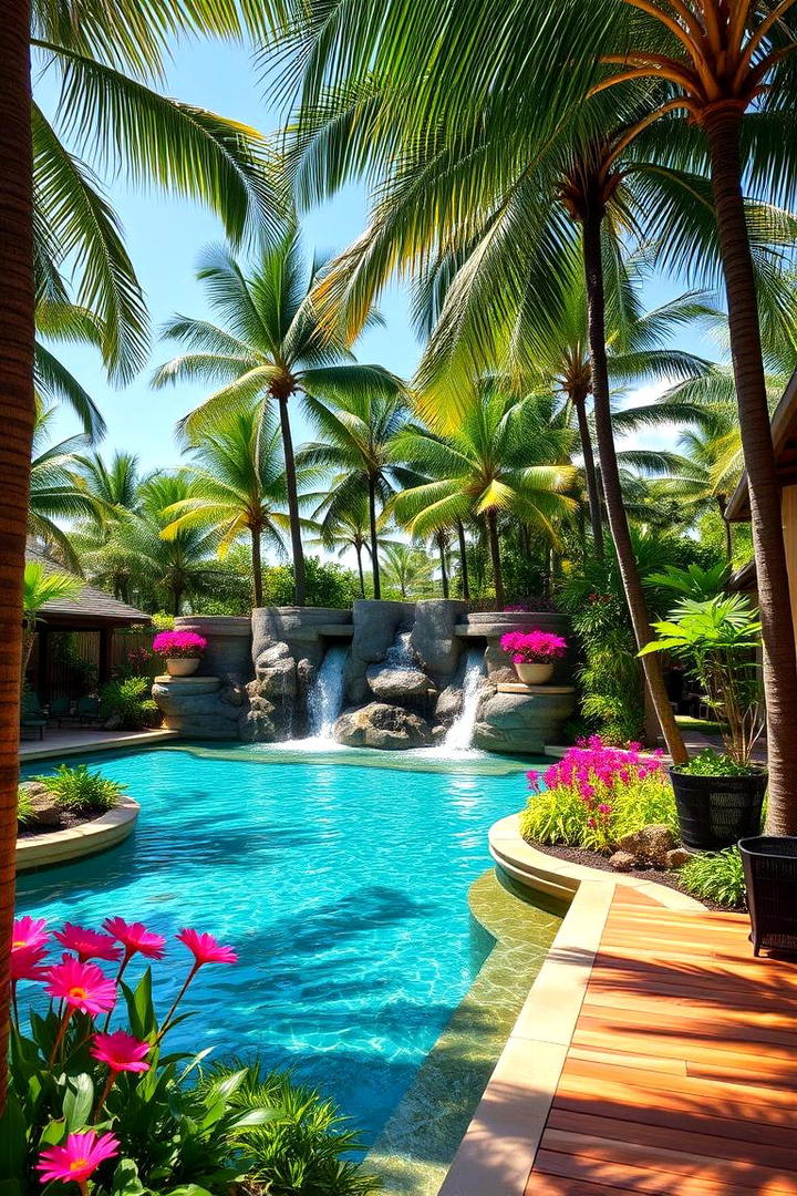 Tropical Oasis Poolside - 30 Pool Landscaping Ideas