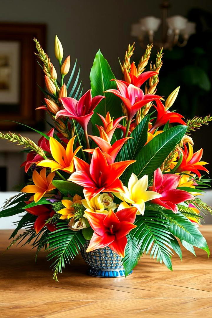 Tropical Paradise Arrangement - 21 Flower Centerpiece Ideas