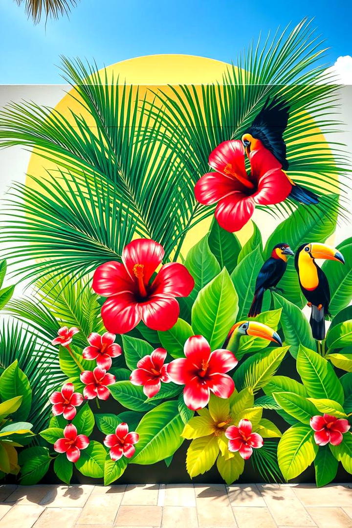 Tropical Paradise Mural - 21 Garden Mural Ideas