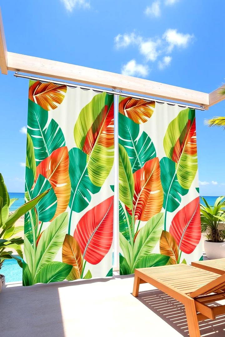 Tropical Printed Fabrics - 30 Patio Curtain Ideas