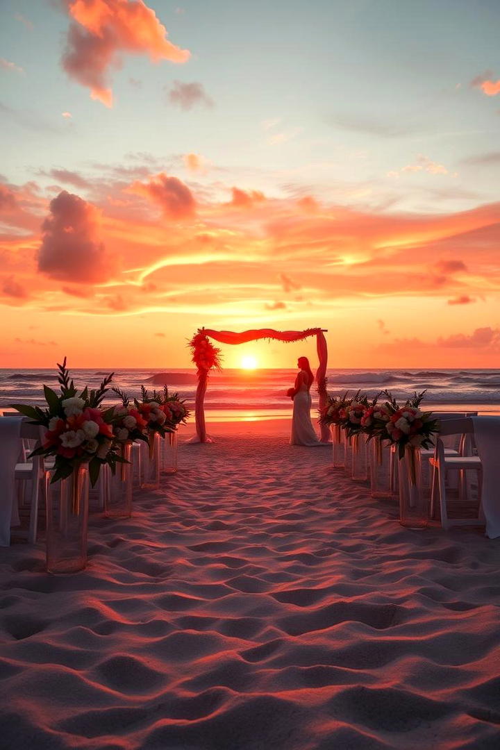 Tropical Sunset Ceremony - 21 Beach Wedding Ideas