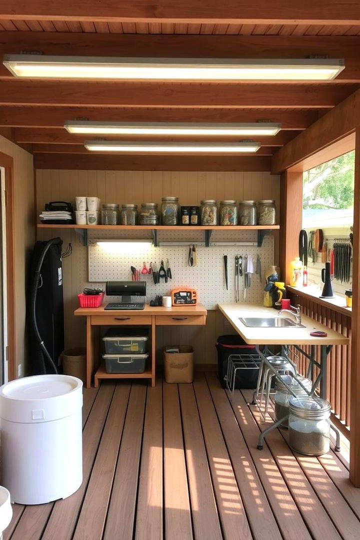 Under Deck Crafting Nook - 30 Under Deck Ideas