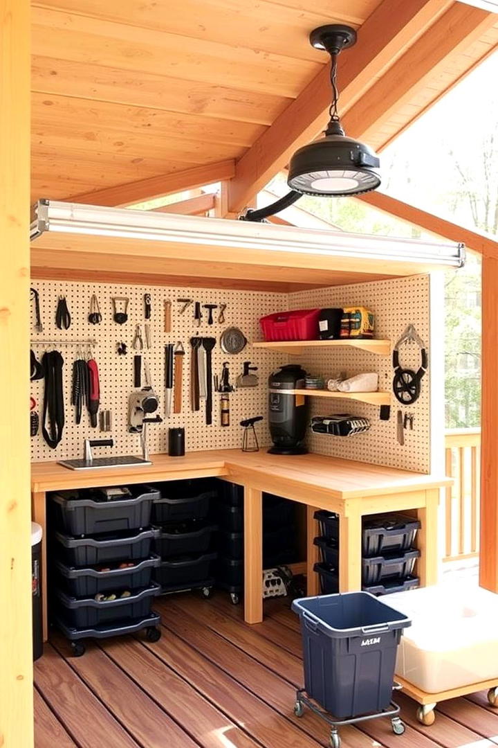 Under Deck Hobby Hub - 30 Under Deck Ideas