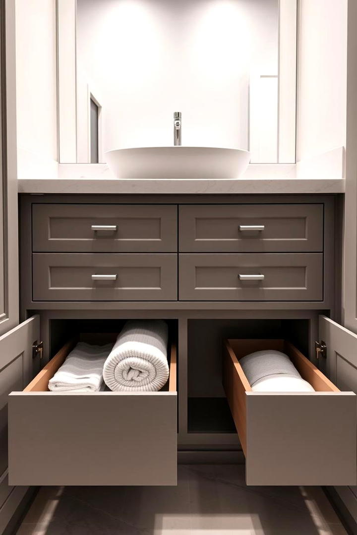 Under Sink Drawers Hidden Utility - 21 Bathroom Organization Ideas