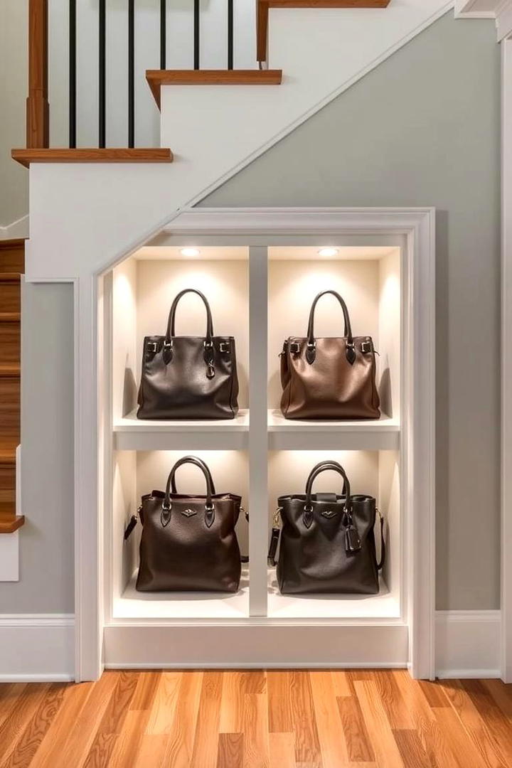 Under Stair Purse Organizer - 30 Pots and Pans Storage Ideas