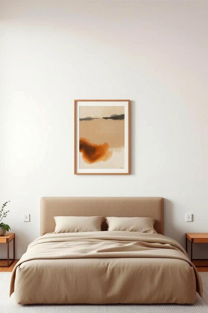 Understated Wall Art - 21 Minimalist Bedroom Ideas