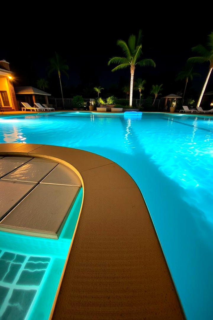 Underwater Illumination - 30 Concrete Pavers Around Pool Ideas