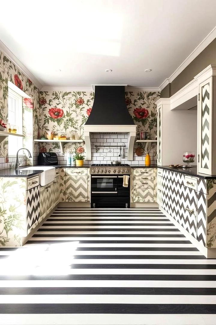 Unexpected Pattern Play - 30 Eclectic Kitchen Ideas