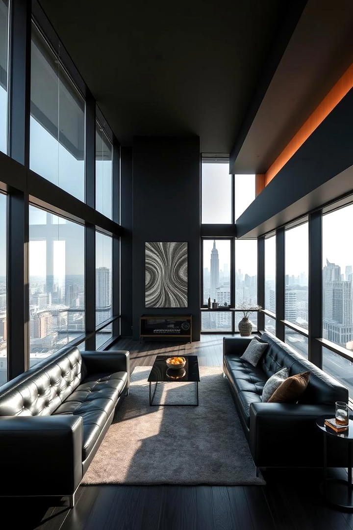 Urban Black Penthouse - 21 Black Room Ideas