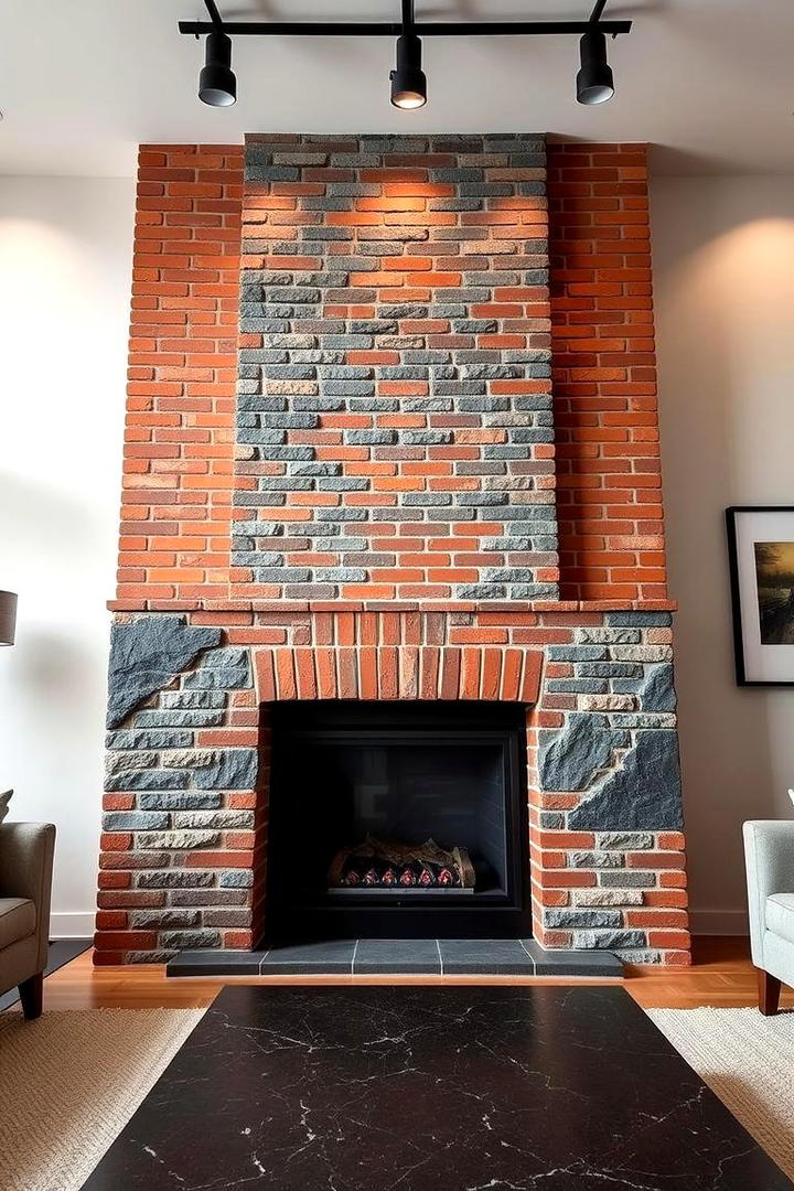 Urban Brick and Stone - 21 Stone Fireplace Ideas