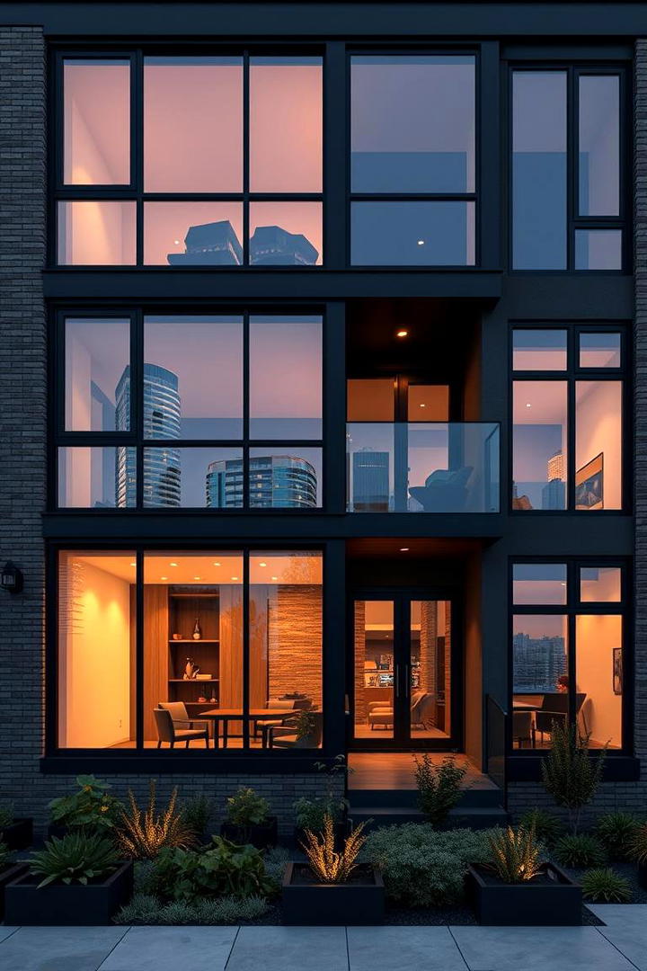 Urban Duplex with Black Windows - 30 Houses With Black Windows