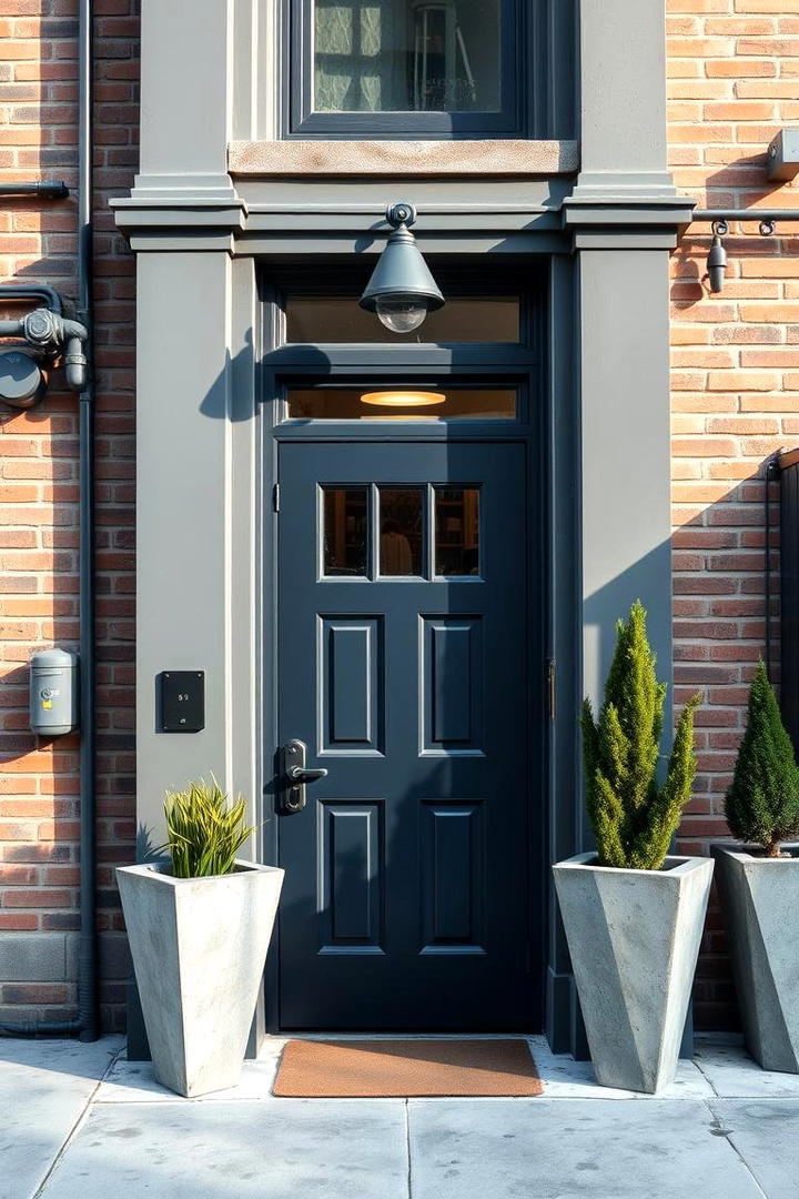 Urban Industrial Chic - 30 Grey House With Blue Door Ideas