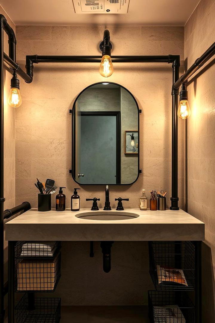 Urban Industrial Vanity - 30 Makeup Vanity Ideas