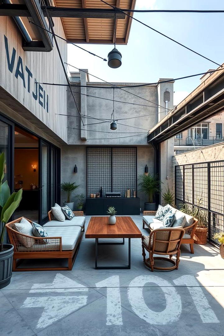 Urban Industrial Vibe - 21 Backyard Patio Ideas