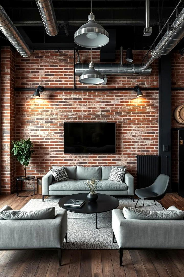 Urban Industrial - 21 Living Room Wallpaper Ideas