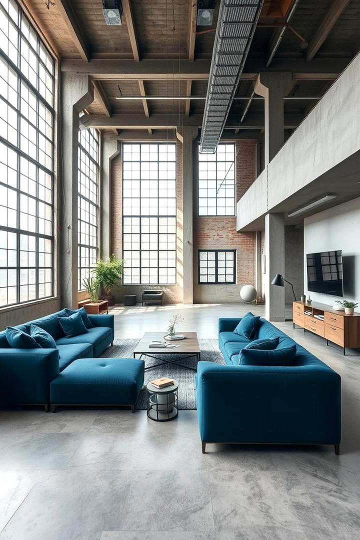 Urban Loft Style with Grey Hues - 30 Navy Blue and Grey Living Room Ideas