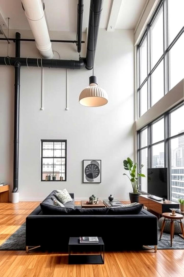 Urban Loft Vibes - 21 Living Room Ideas With Black Couches