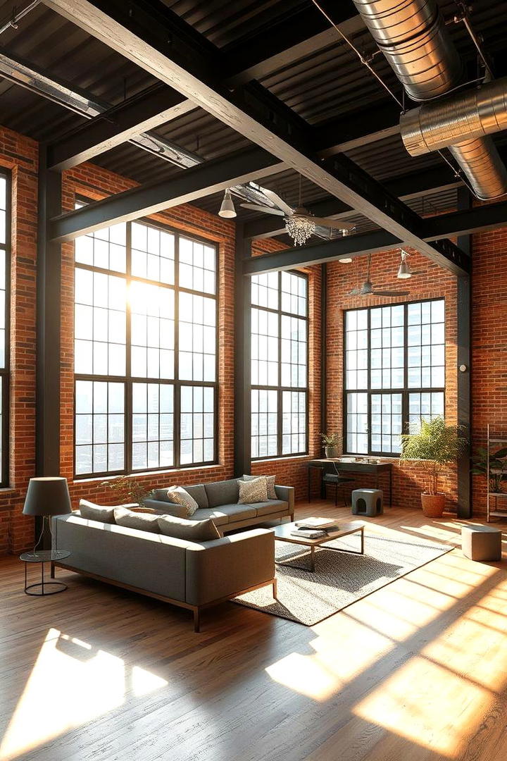 Urban Loft Vibes - 30 Exposed Beam Living Room Ideas