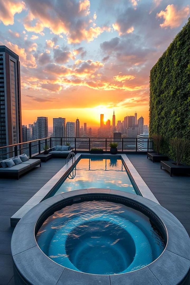 Urban Rooftop Escape - 30 Rectangle Pool With Hot Tub