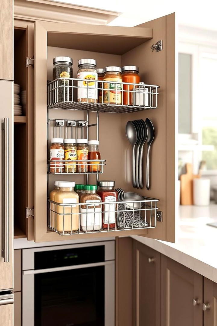 Utilizing Door Racks - 21 Kitchen Cabinet Organization Ideas