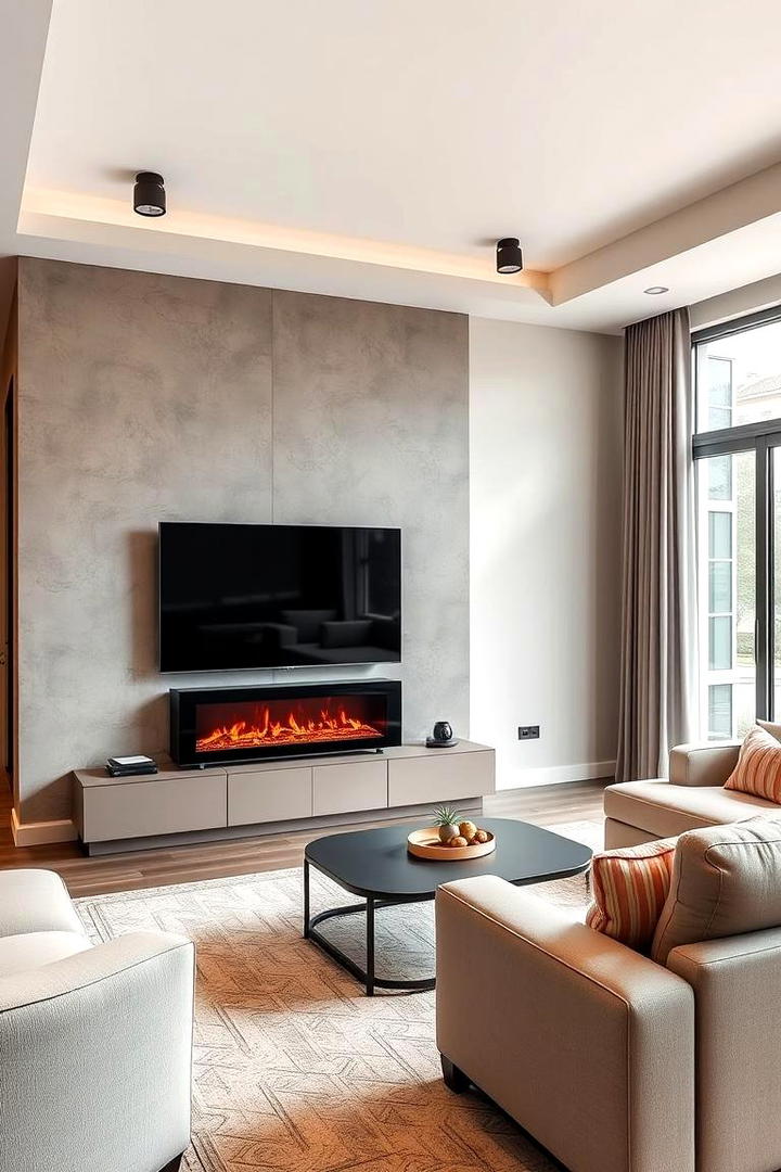 Versatile Electric Fireplace and TV Display Unit - 30 Electric Fireplace Ideas With Tv Above