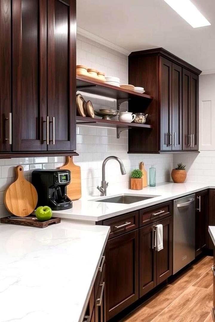 Versatile Functionality - 30 Dark Wood Kitchen Cabinets