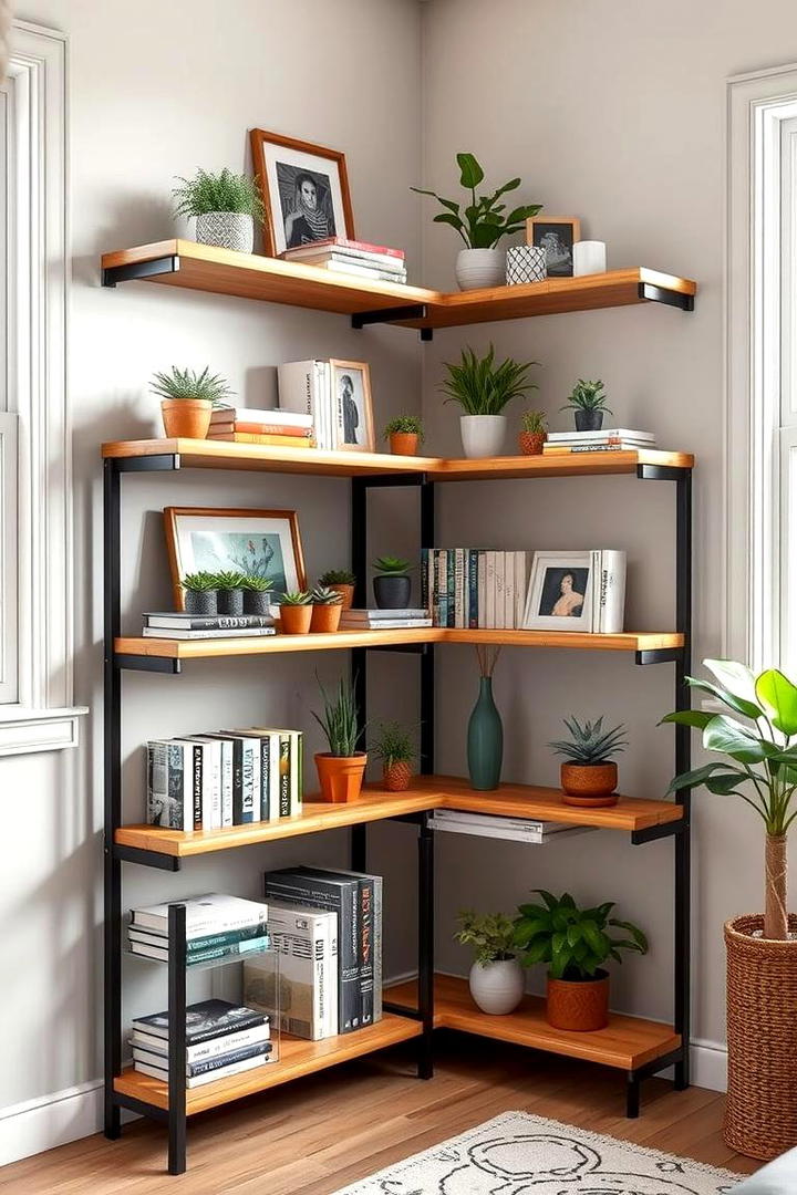 Versatile Multi Tier Shelf - 21 Corner Shelf Ideas