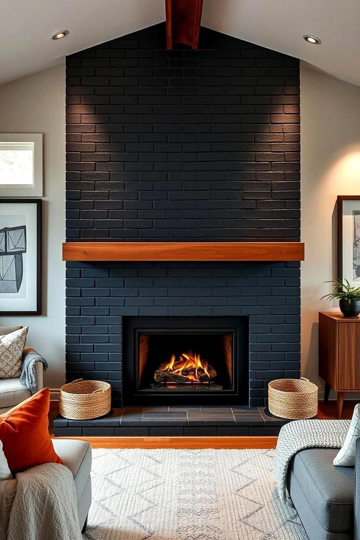 Versatile Multifunctional Black Brick Fireplace - 30 Black Brick Fireplace Ideas