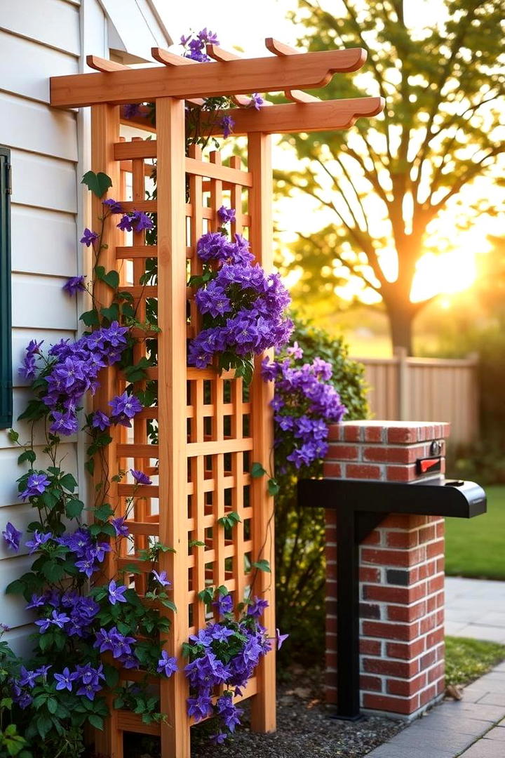 Vertical Garden Trellis - 30 Mailbox Landscaping Ideas