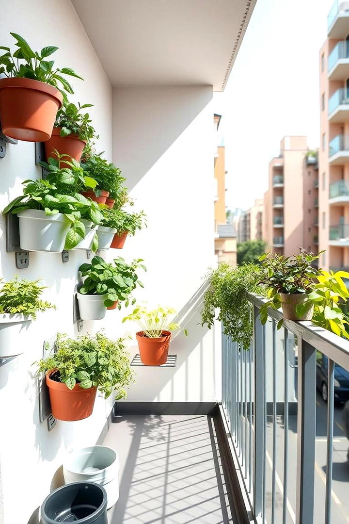 Vertical Herb Garden on a Balcony - 30 Budget Small Garden Ideas