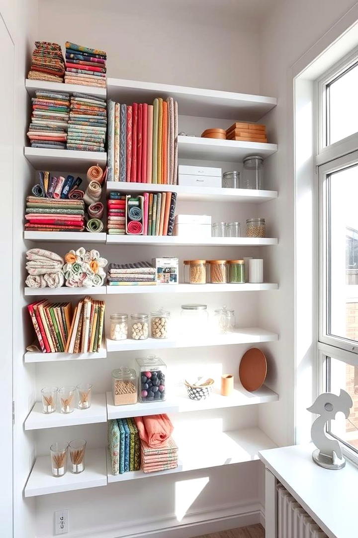 Vertical Storage Shelves - 30 Small Craft Room Ideas