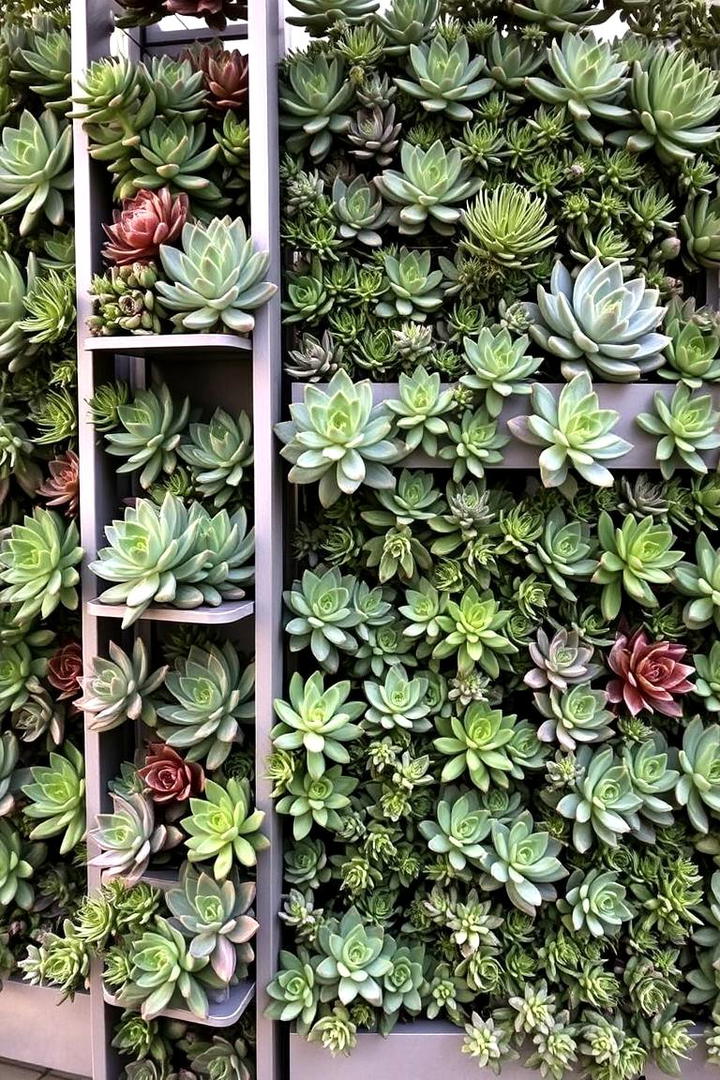 Vertical Succulent Garden Divider - 30 Garden Divider Ideas