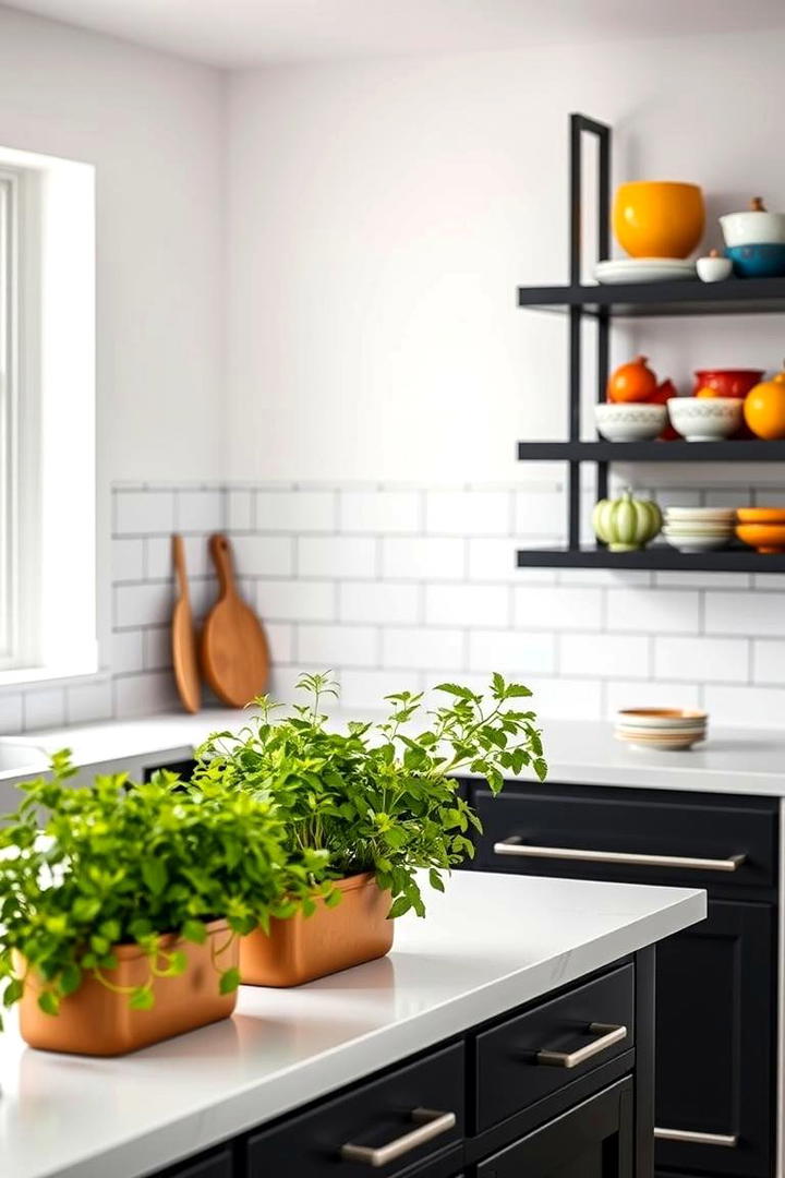 Vibrant Accent Pieces - 21 Black and White Kitchen Ideas